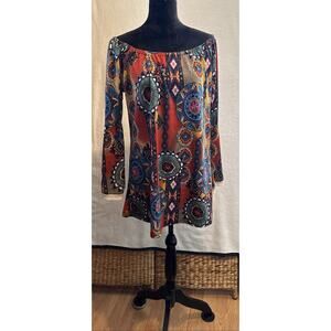 Aztec Tunic Lace Trim Sleeves Size S/M Whimsigoth Witchcore